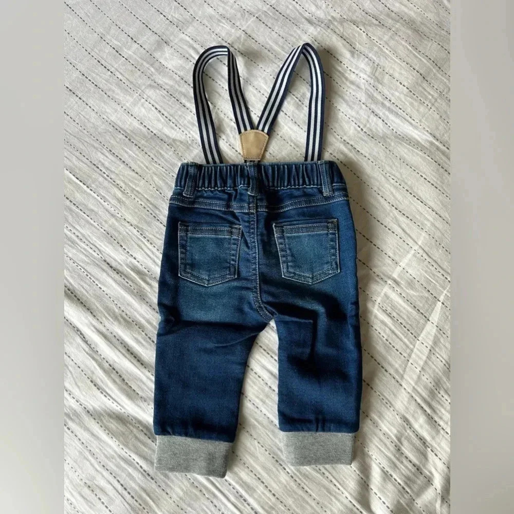 Cat & Jack baby Onesie with Jean Suspenders - Picture 7 of 8
